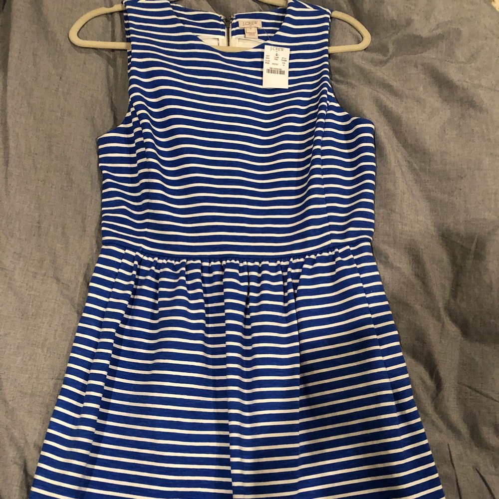 Jcrew Blue and White Stripe Shift Dress, NWT